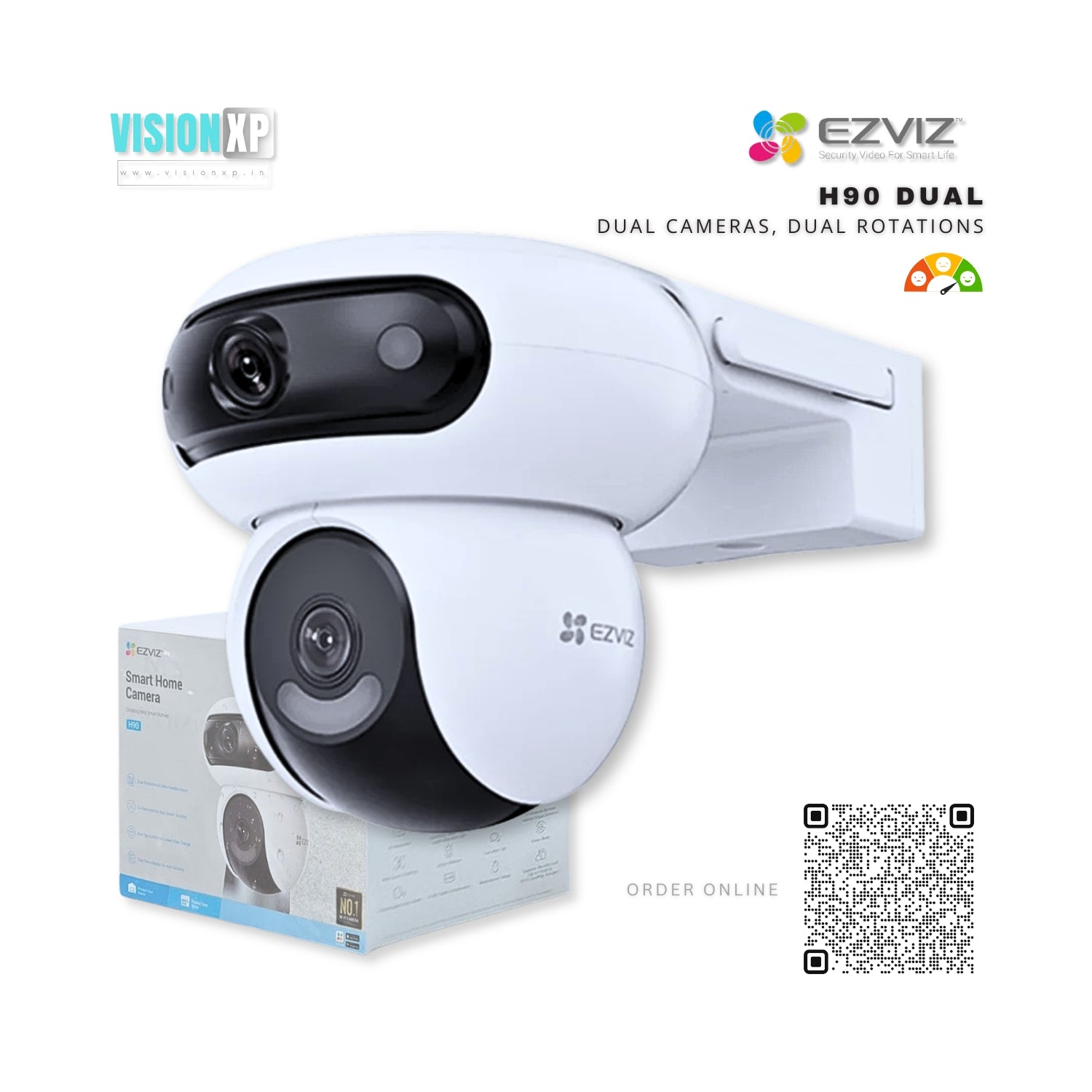 Ezviz H90 Dual 2K+ & 2K+ Dual-Lens Dual Pan & Tilt Rotation Wi-Fi Camera Ezviz H90 Dual 2K+ & 2K+ Dual-Lens Dual Pan & Tilt Rotation Wi-Fi Camera